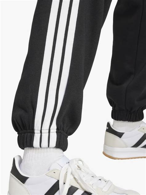 adidas Women's Essentials 3 Stripes Fleece Loose Trousers, Black/White
