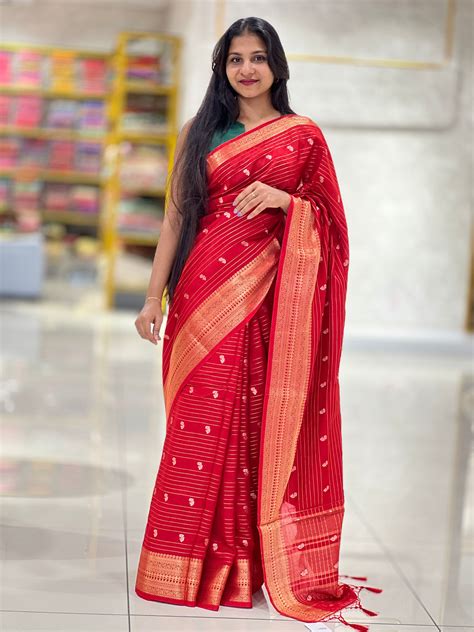 Buta Weaving Pattern Chanderi Finish Saree | NN162 – Aham Designer Boutique