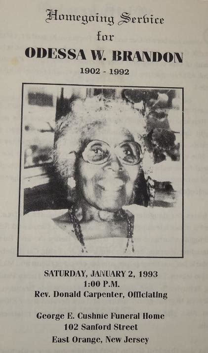Obituary Odessa W. Brandon