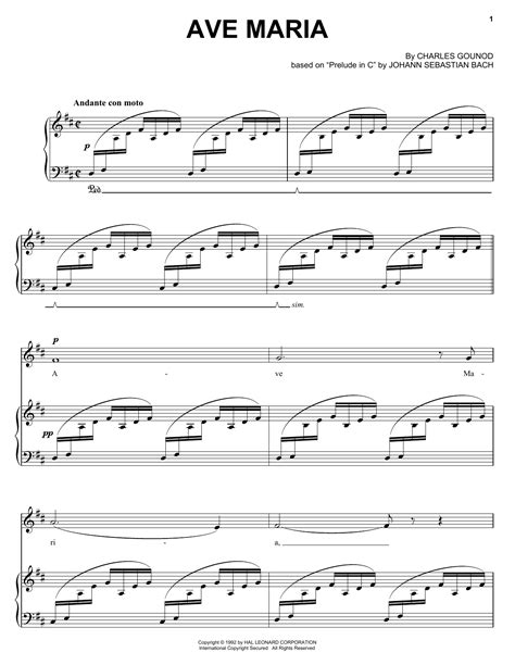 Ave Maria (Piano, Vocal & Guitar (Right-Hand Melody)) - Sheet Music