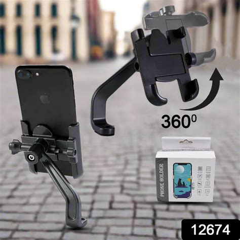 Full Metal Body Bike & Scooty 360 Degree Rotating Mobile Holder Stand ...