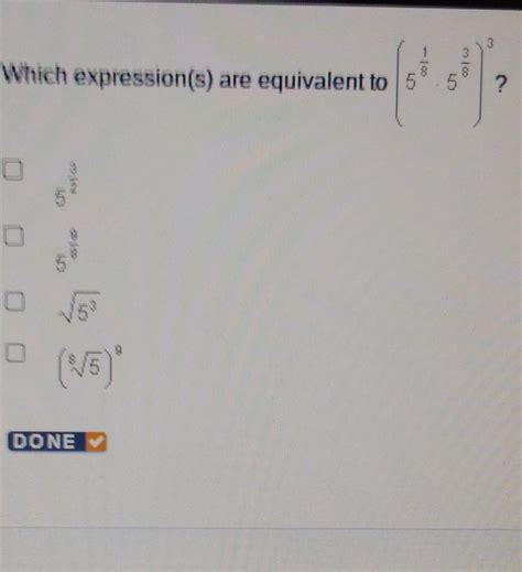 Which expressions ar equivalent to the rational exponents.. Check all ...