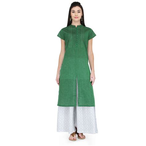 Dark Green Cotton Kurta – Kreate