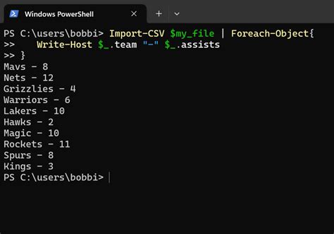 Read CSV PowerShell 的图像结果