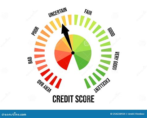 Uncertain Credit Score. Credit Rating Indicator Isolated on White ...