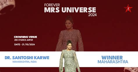 Mrs Universe Maharashtra Winner | 2024 | Dr. Santoshi Karwe | fsia Winner