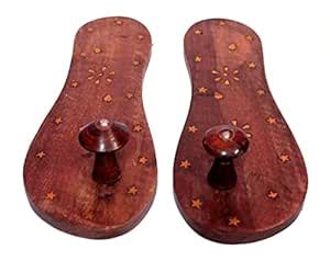 Buy SwuD Wooden khadau for Temple Decoration | Khadau Slipper for Men ...