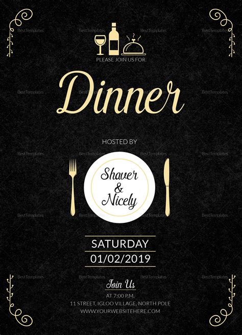 Dinner Party Invitation Card