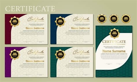 Award template certificate, gold color and blue gradient. Contains a modern certificate with a ...