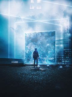 Download wallpaper 240x320 silhouette, portal, light, bright, illusion ...