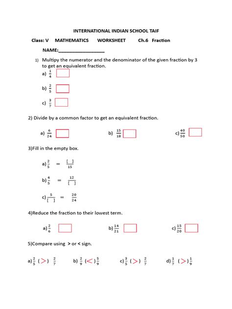Image result for Maths Exercise Class 5 Fraction
