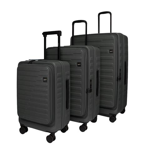 Sedona Front-Opening Strolley Steel Grey Set of 3 Suitcases – FGEAR.in
