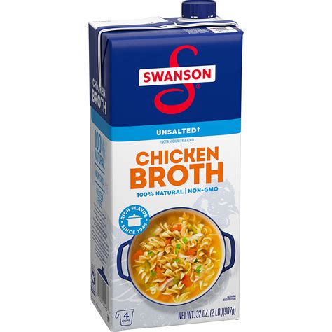 Swanson 100% Natural Unsalted Chicken Broth 32 Oz - Pack of 1 | Buy Now ...