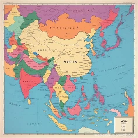 Label map of asia