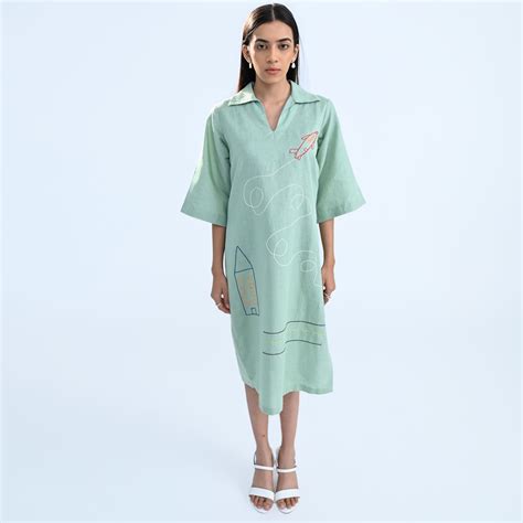 Buy Sage Green A-line Midi For Women | Indyverse