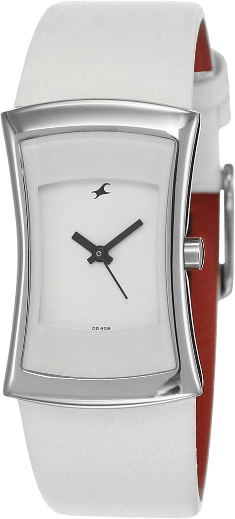 Fastrack Quartz Analog White Dial Leather Strap Watch for Girls ...