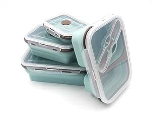 Buy Auroware Silicone School Lunch Box Container Set 4 Piece Food ...