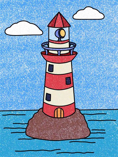 Lighthouse Drawing Color
