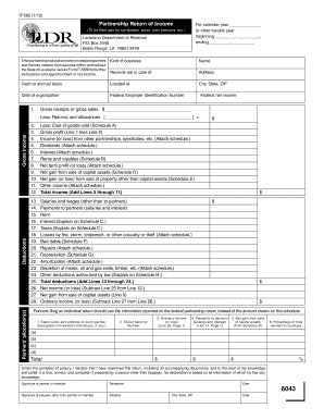 Partnership Return Of Income - Louisiana Department Of Revenue ...