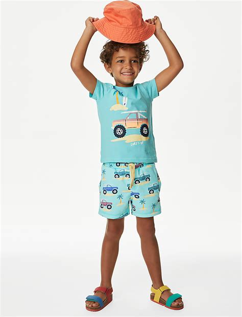 Buy Cotton Rich Beach Buggy Print Shorts at Marks & Spencer