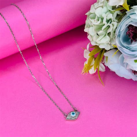 Silver-Plated Evil Eye Pendant Necklace for Protection & Style ...