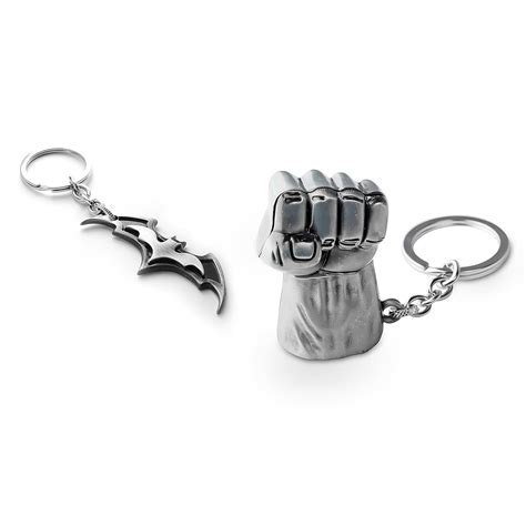 Three Shades Avengers keychain Hulk Silver Key Chain & Batman Designed ...
