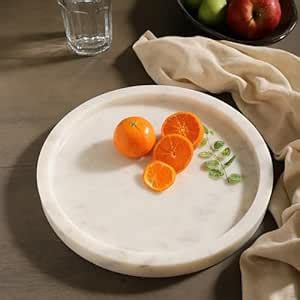 NikkisPride Marble Serving Tray Round (10 Inch Dia) : Amazon.in: Home ...