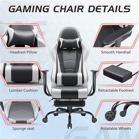 Buy Shahoo Gaming Footrest High Back Esports Computer Racing Chairs ...