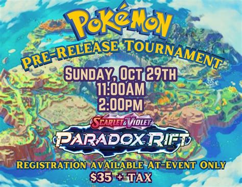 Pokemon Pre-Release Tournament - Paradox Rift, Caterpillar Cafe ...