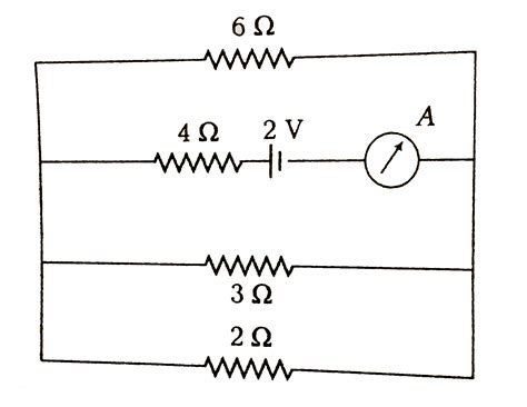 The reading of the ammeter in the following figure will be