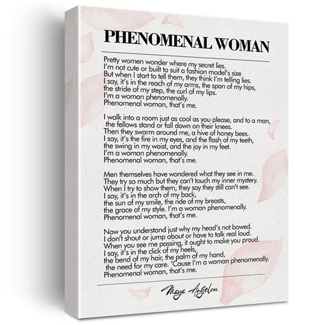 Phenomenal Woman Poem Printable