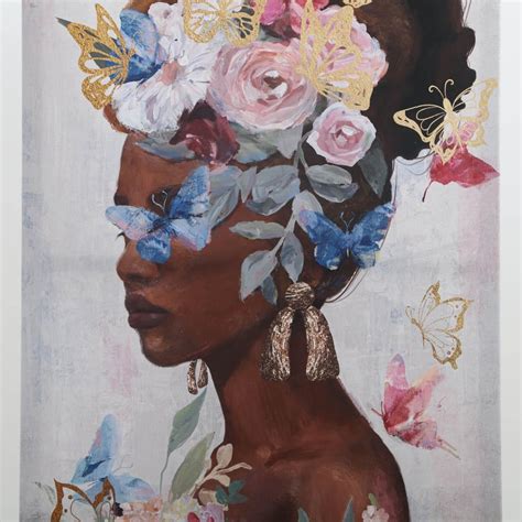 Buy Brezza Set of 2 Canvas Floral Woman Picture Frames - 60x40cm from ...