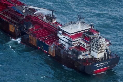 US-Flagged Oil Tanker 'Stena Immaculate' In Flames Off UK After Collision