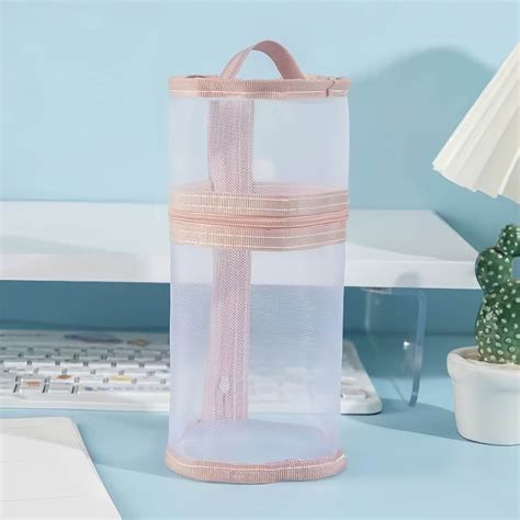 Clear Pencil Pouch Mesh Pencil Holder Pencil Cups for Desk Two-Purpose ...