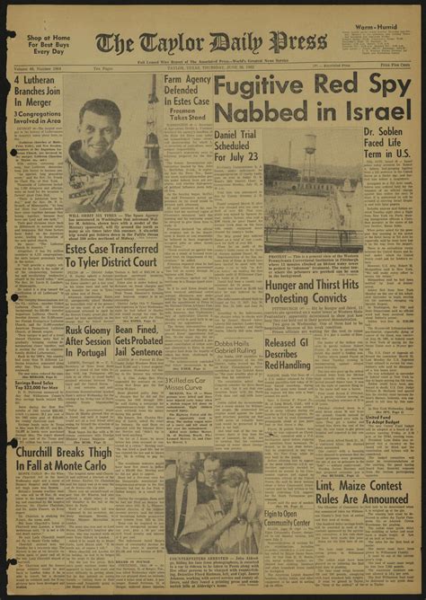 The Taylor Daily Press (Taylor, Tex.), Vol. 49, No. 164, Ed. 1 Thursday ...