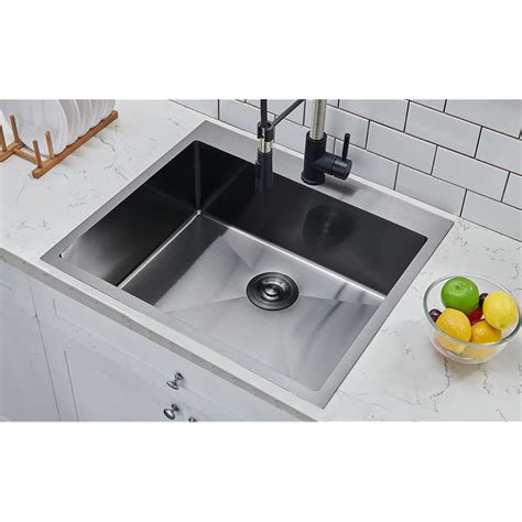 SHACO 25x22 Inch Black Drop In Kitchen Sink - Top India | Ubuy