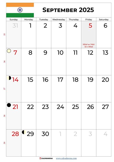 September 2025 Calendar with Holidays and Festivals | Calendar 2025