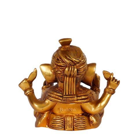 Buy BudhShiv Ganesha Brass Idol Wearing pagdi/ Turban Unique Idol for ...