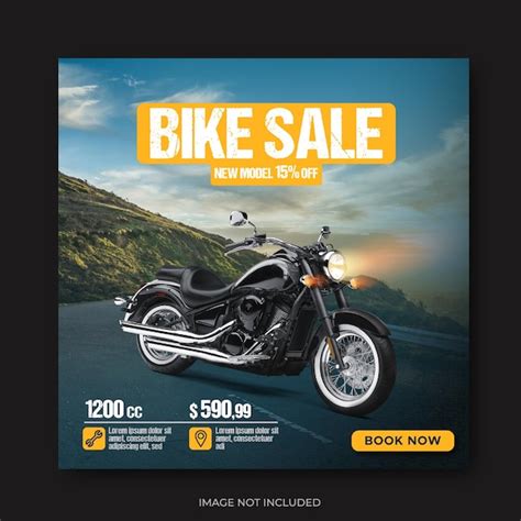 Custom bike sale promotion social media post | Premium Vector