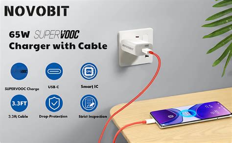 Novobit 65W SuperVOOC Charger with Type-C Cable | Ultra-Fast Charging ...