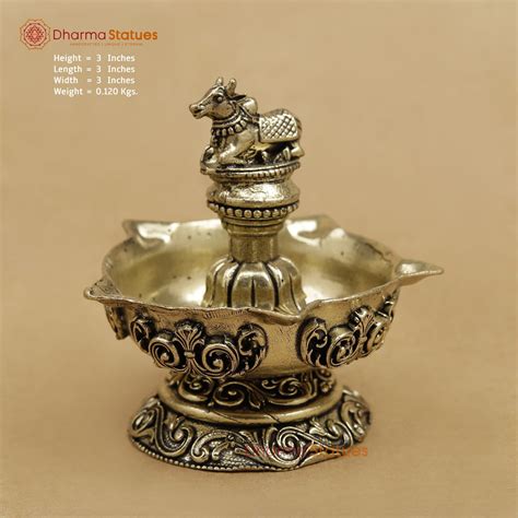 Brass Nandi Diya fine 3” – Dharma Statues