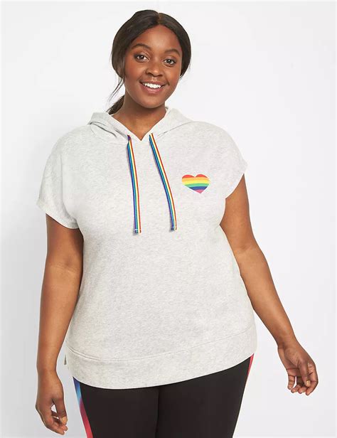 Short Sleeve Hooded Sweatshirt S 11 | LaneBryant