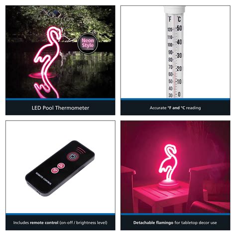 Buy Mainstays Pink Flamingo LED Neon-like Pool Thermometer. On and Off ...