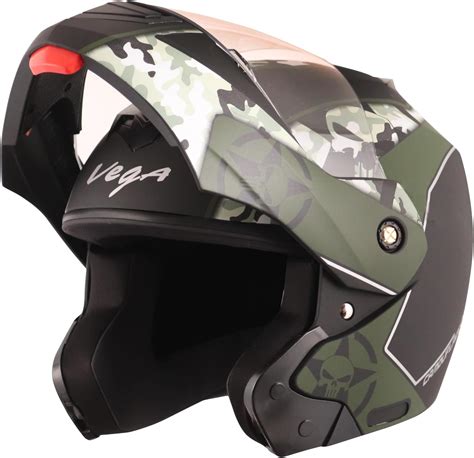 TVS Matt Finish Flip-up Helmet for Men and Women, ISI Certified, Clear ...