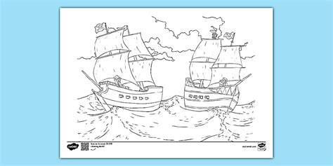 Pirate Attack Colouring Page (teacher made) - Twinkl