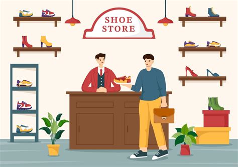 Shoe Store Vector Illustration with New Collection Men or Women Various ...