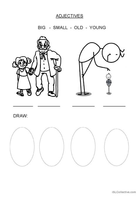 Big Adjectives Tall Thin Fat Short Small Coloring Adjective Pages ...