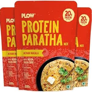 PLOW Protein Paratha Mix Achari Masala 600g (Makes 18 Parathas) - Plant ...