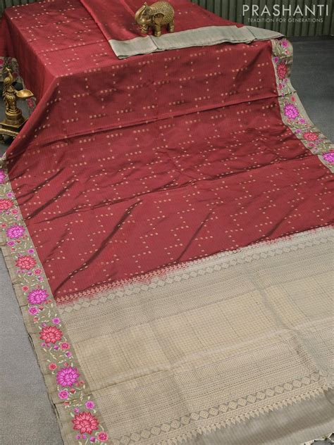 Embroidered Kanjivaram Silk Sarees – Prashanti Sarees
