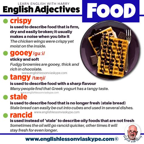 List Of Adjectives To Describe Food Food Adjective Pictures Word